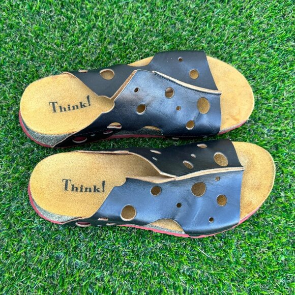 Think! Slide Leather Sandals Women's Size 7 (US 6-6.5) - Picture 3 of 9